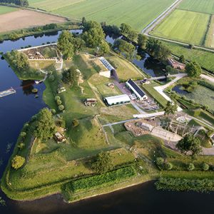 Het Geofort in Herwijnen van bovenaf gezien