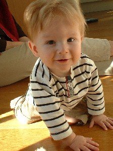 Baby kruipt tijgert voor het eerst