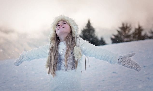 Meisje sneeuw winter geluk